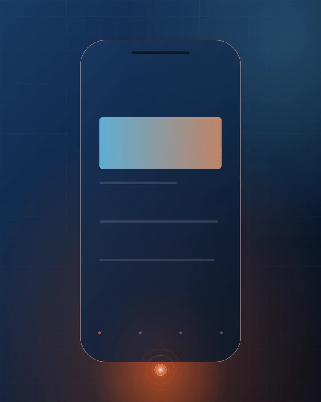 A single device app screen composition in the AAITS brand palette